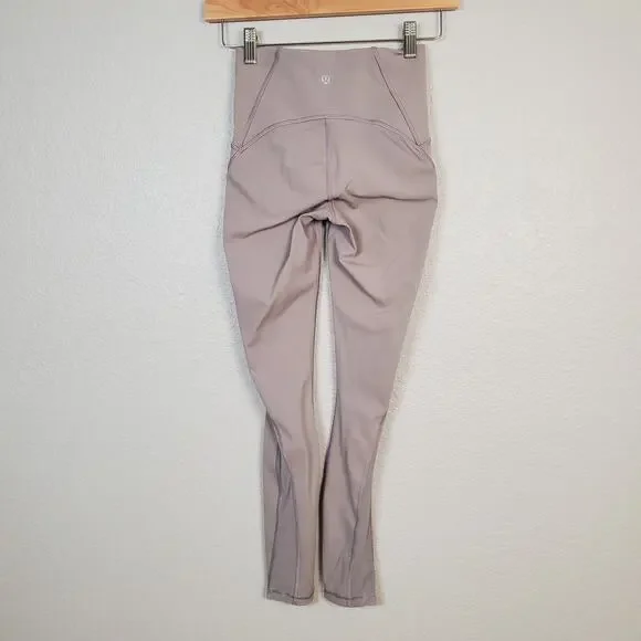 Lululemon Leggings Womens 2 Train Times 7/8 Dark Chrome Yoga Run Workout 25" - Picture 2 of 8